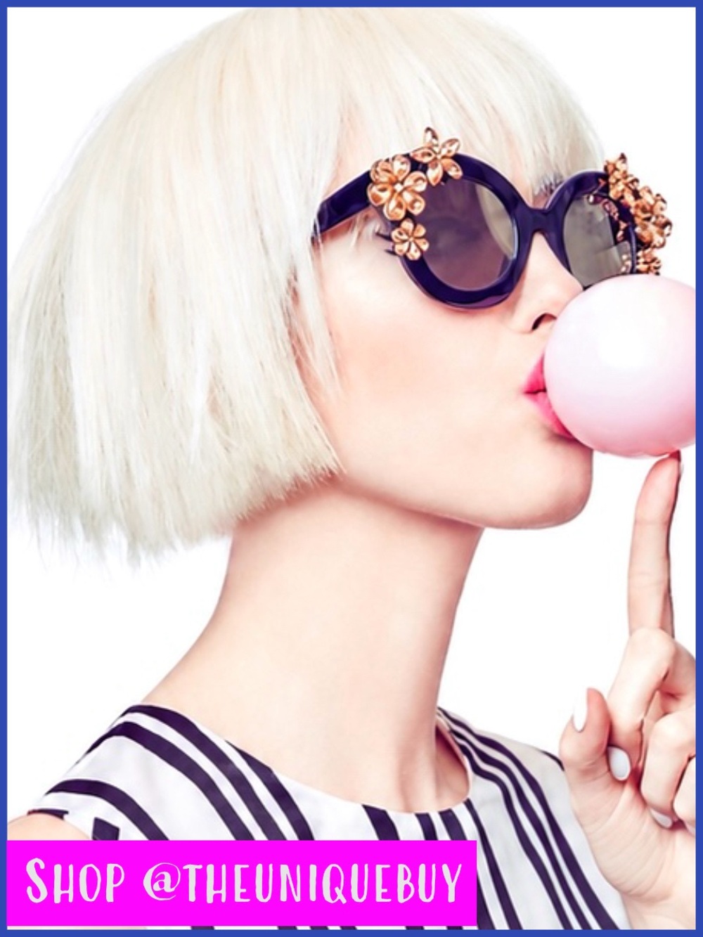 Alice + Olivia Madison Swarovski Crystal Black Floral Sunglasses